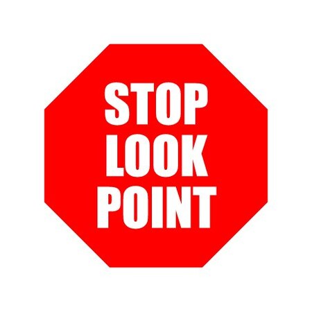 Ergomat 16in OCTAGON SIGNS - Stop Look Point DSV-SIGN 256 #0980 -UEN